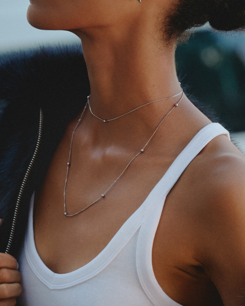 Stud Necklace Halskæder i sølv Sølv