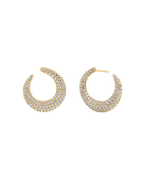 Wishbone Studs Sparkle L Gold earrings Kulta