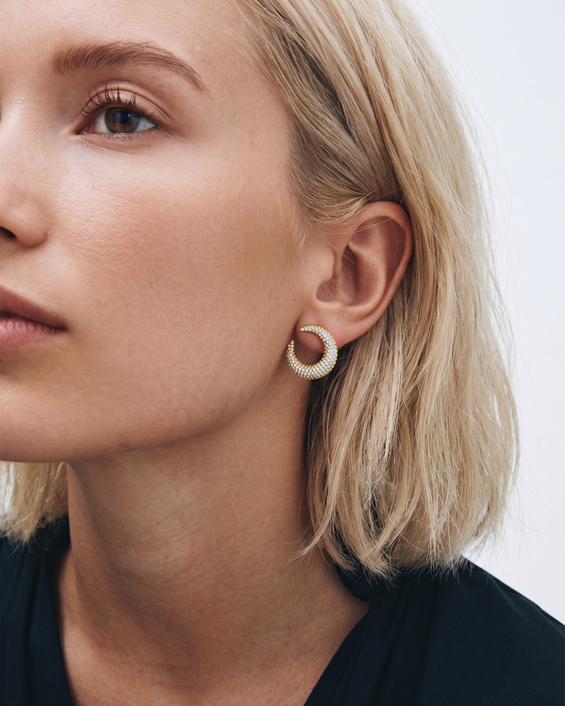 Wishbone Studs Sparkle L Stiftörhängen Guld