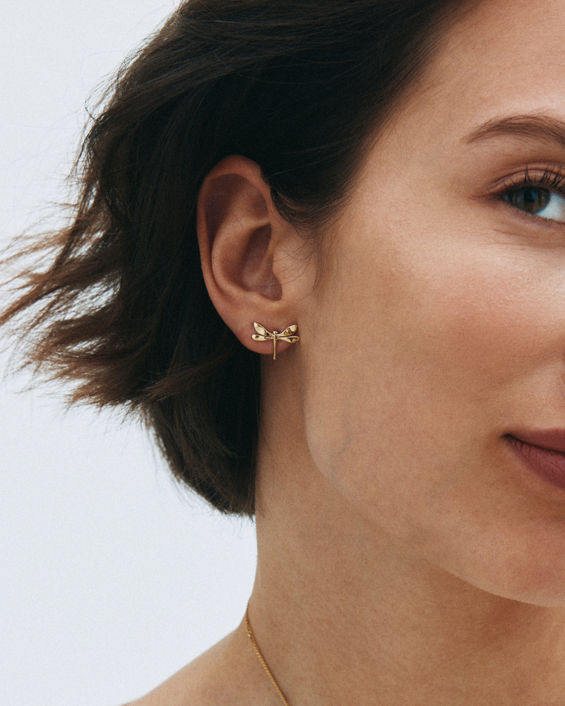 Dragonfly Studs Ørestikker Guld