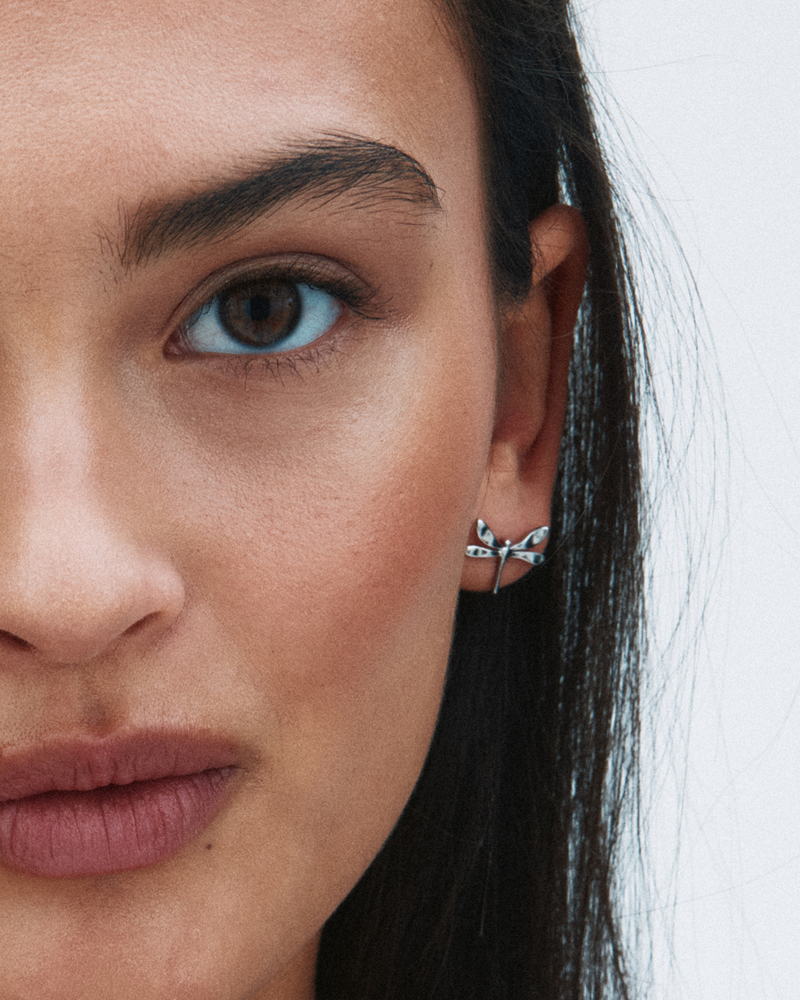 Dragonfly Studs Nappikorvakorut Hopea