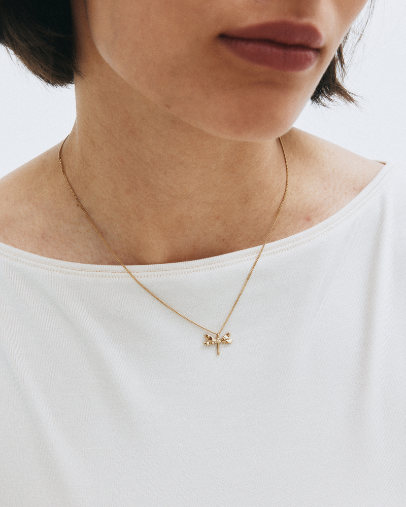 Dragonfly Necklace S Guldhalsband Guld