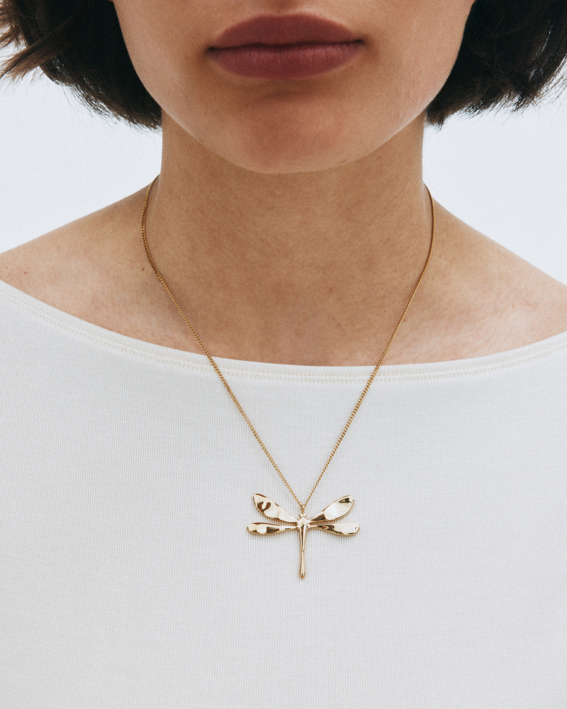 Dragonfly Necklace L Goldhalsketten Gold