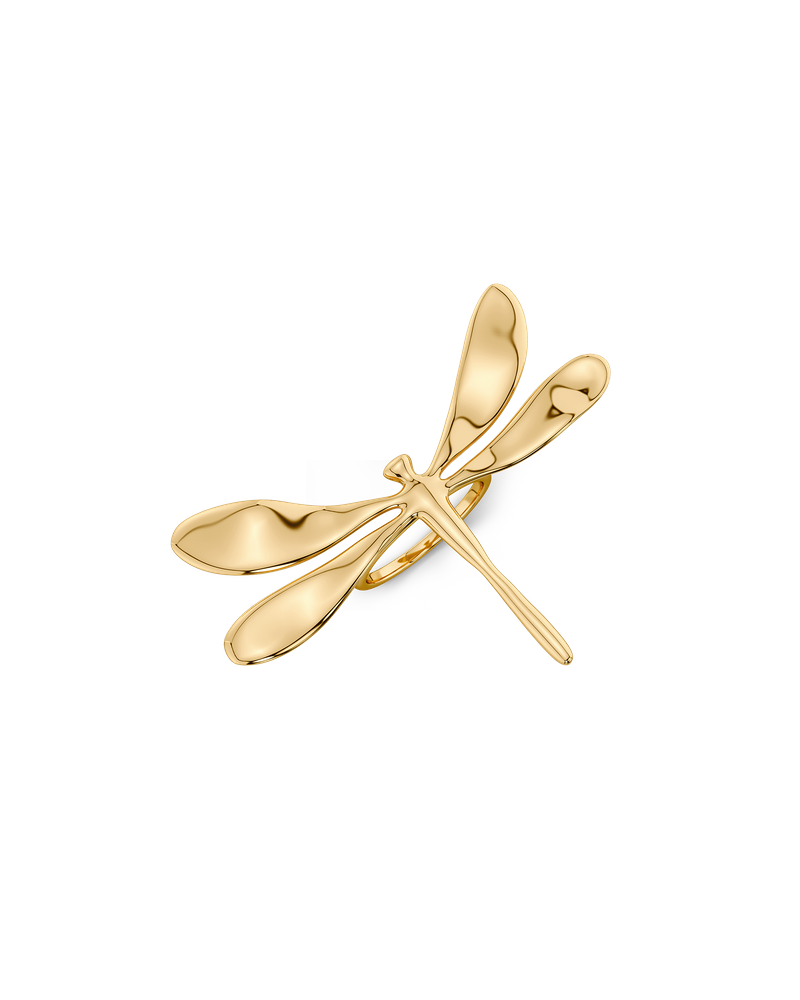 Dragonfly Ring L Kultasormukset Kulta