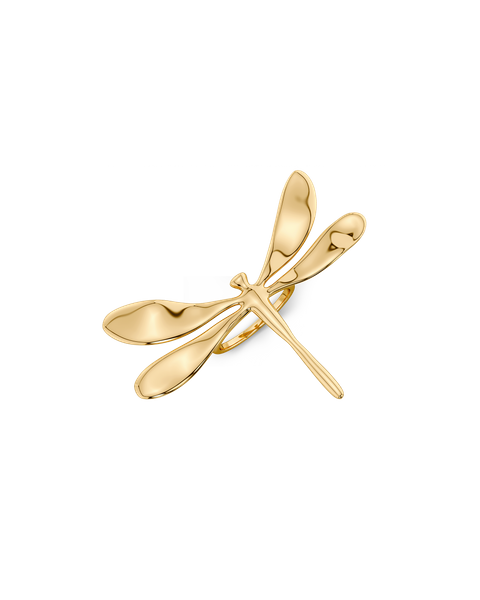 Dragonfly Ring L For teenage girls Kulta
