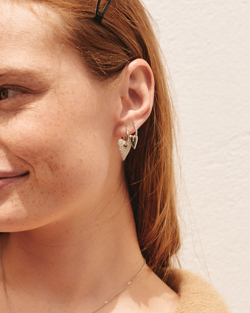 Amore Sparkle Hoops S Hoops Silver