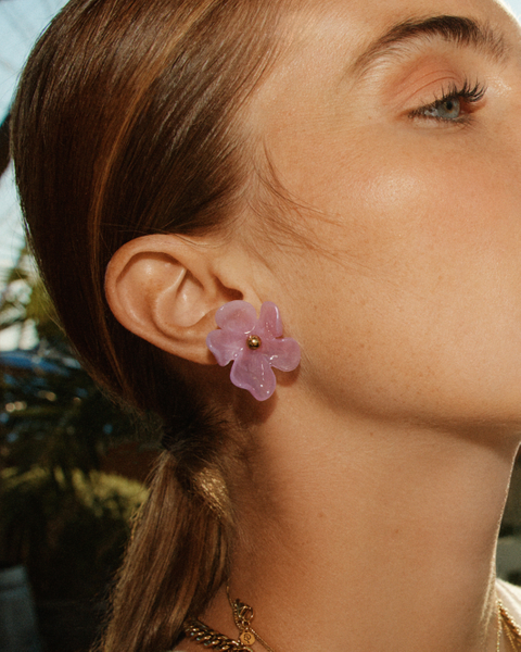 Wildflower Studs Gold earrings Guld/Rosa