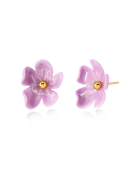 Wildflower Studs Gold earrings Guld/Rosa