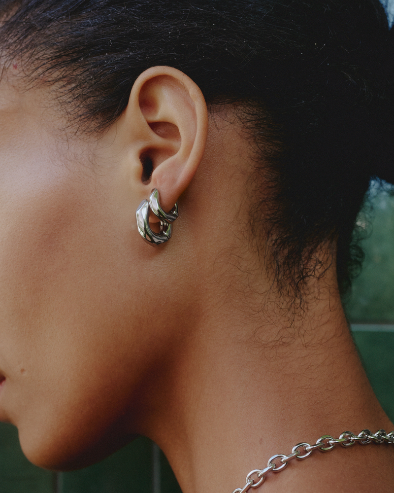 Crystalite Hoops L Hoops Silver