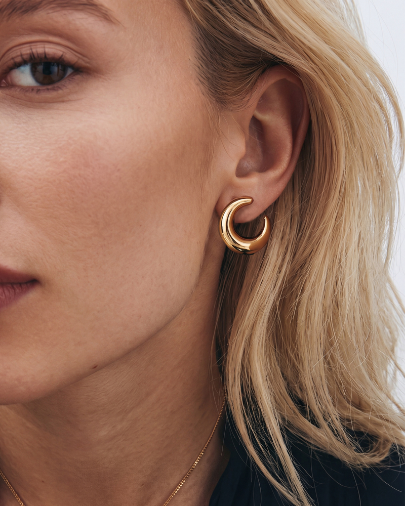 Wishbone Studs L Stiftörhängen Guld