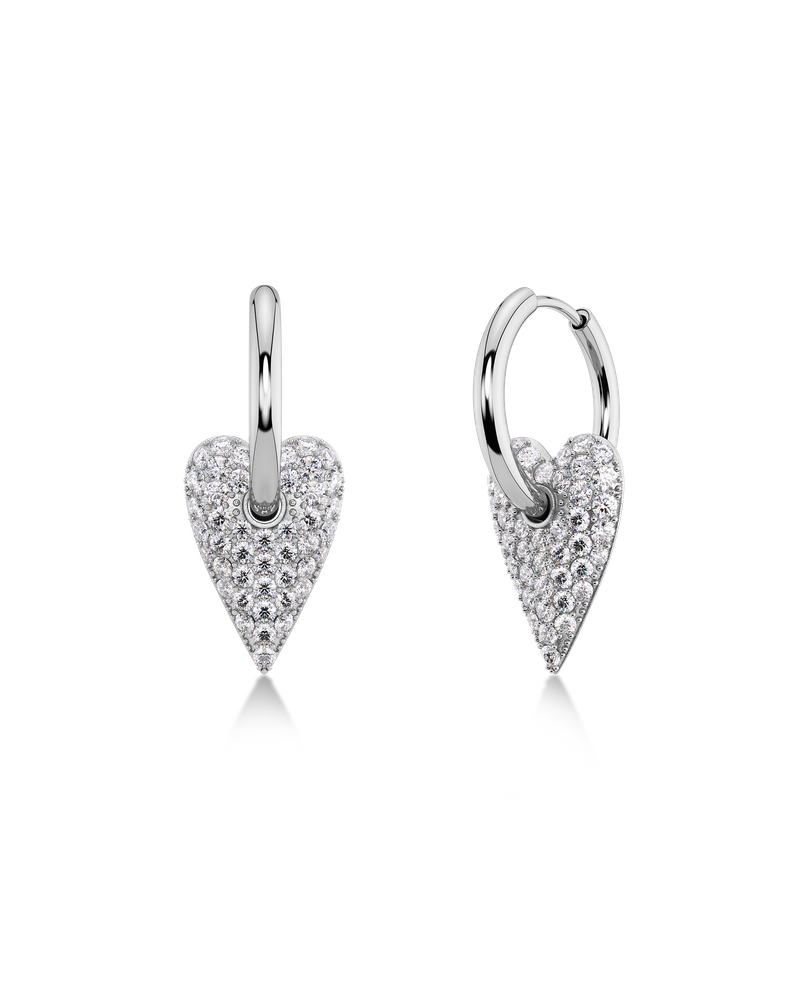 Amore Sparkle Hoops L Hoops Silver