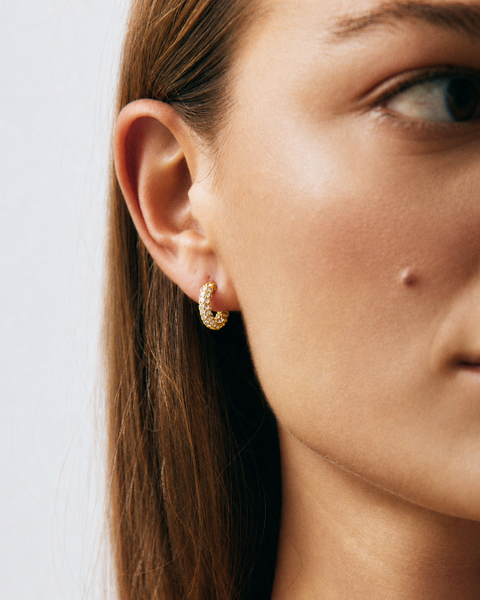 Prisma Hoops S Gold earrings Guld