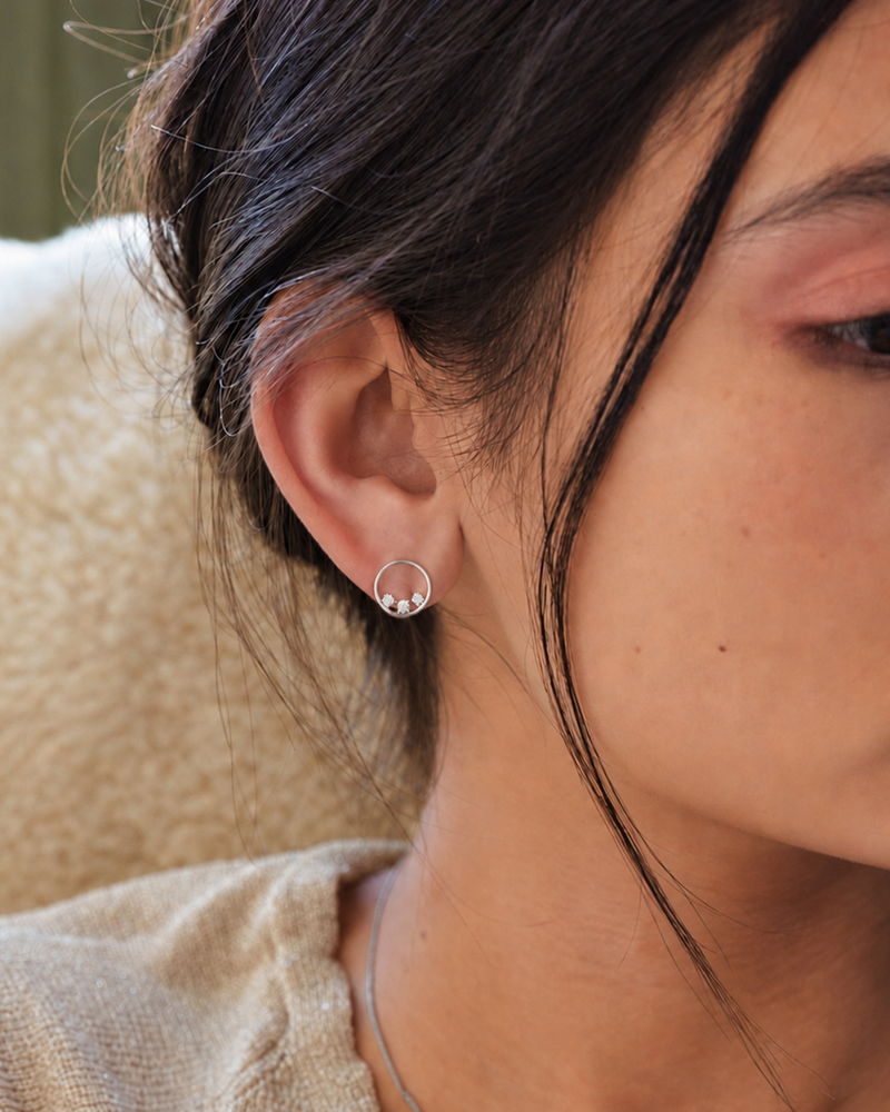 Stardust Studs Round Studs Silver