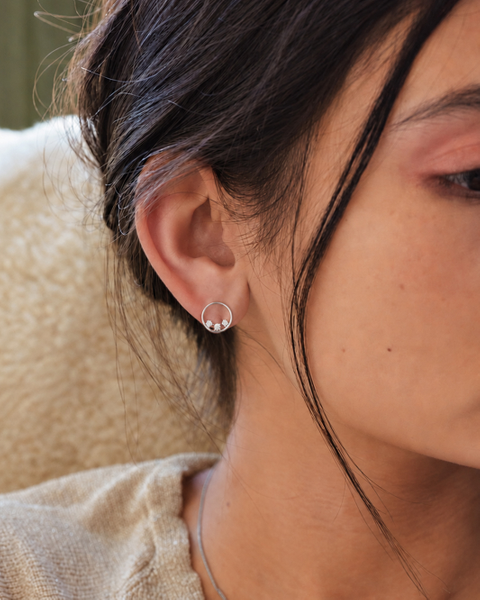 Stardust Studs Round Jewellery Silver