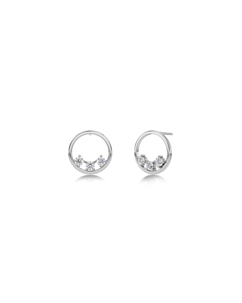 Stardust Studs Round Jewellery Silver