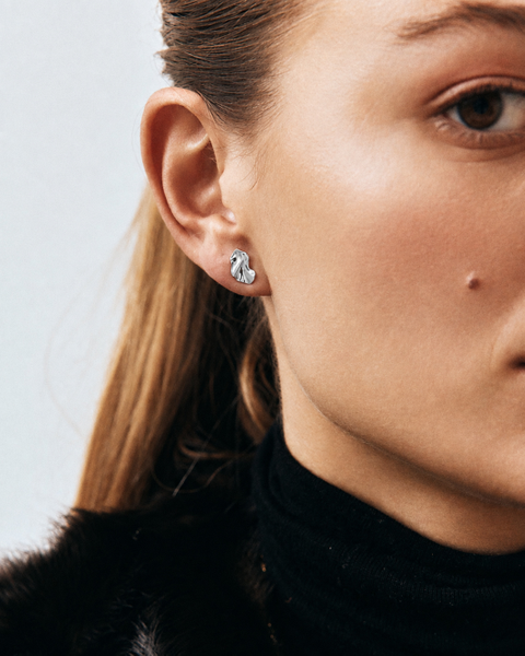 Melted Studs Jewellery Silver