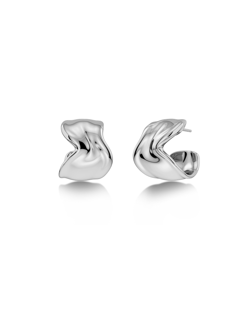 Melted Hoops L Hoops Silver