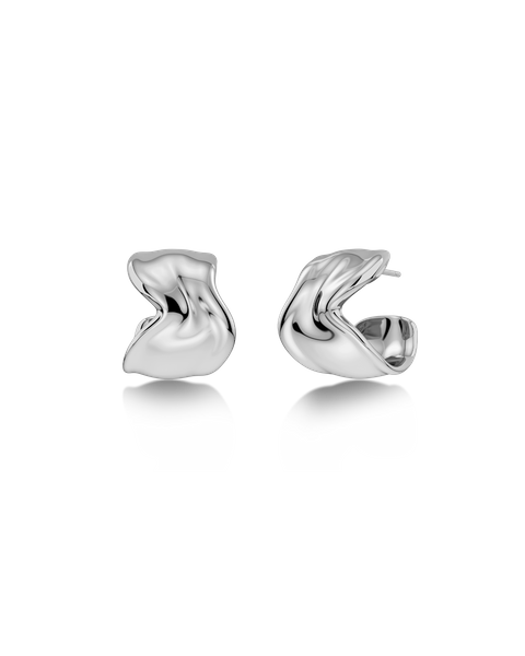 Melted Hoops L Jewellery Silver