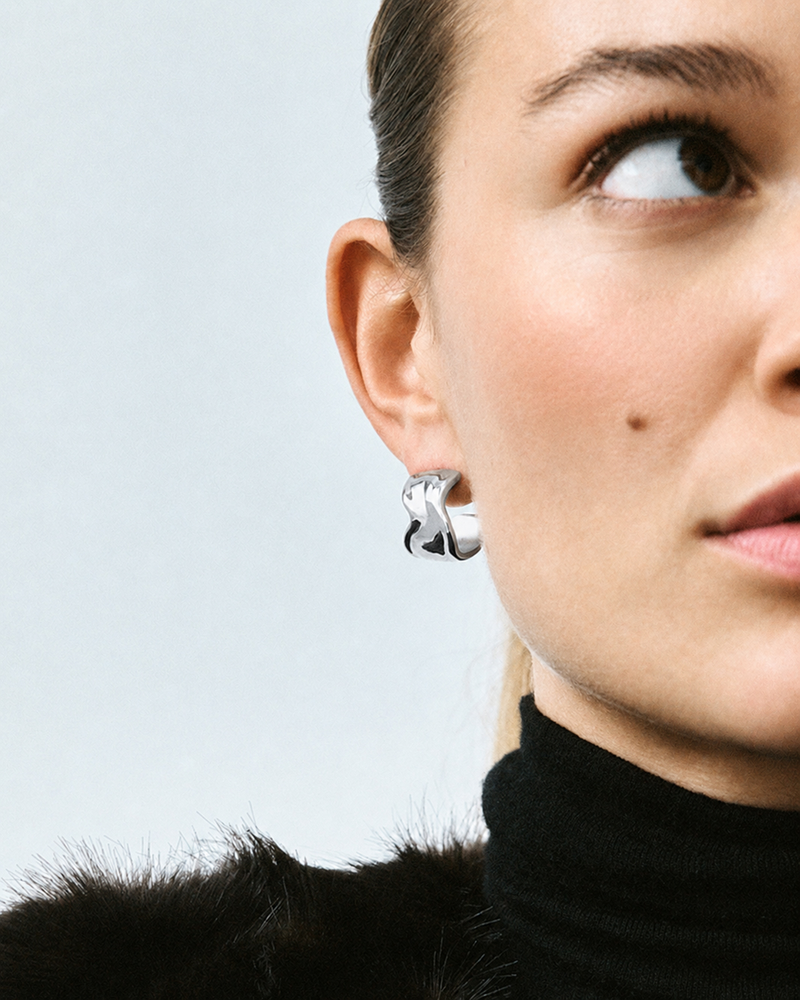 Melted Hoops L Hoops Silver