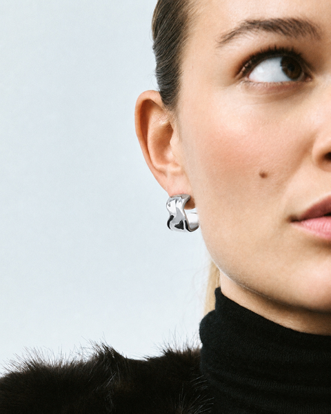 Melted Hoops L Jewellery Silver