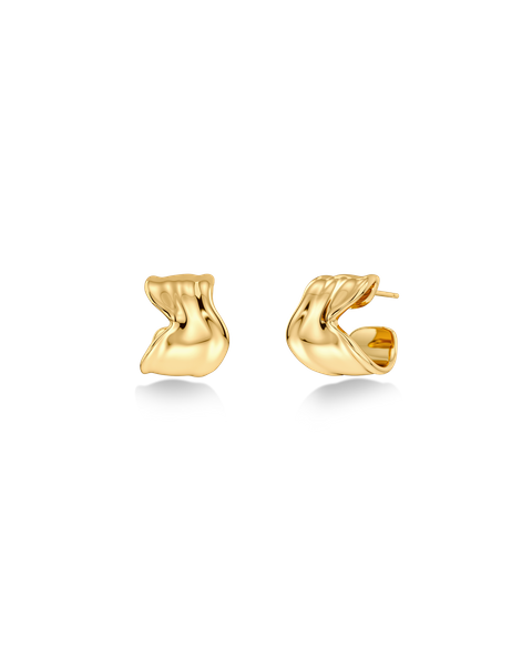 Melted Hoops S Gold earrings Guld