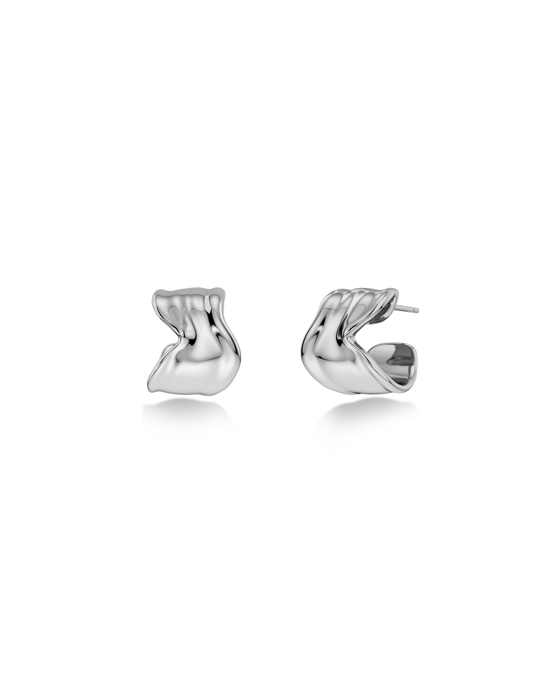 Melted Hoops S Hoops Silver