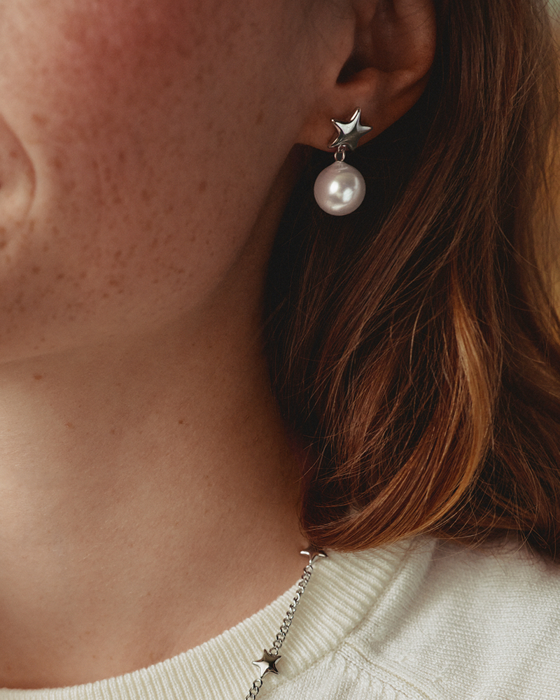 Astra Earrings Pearl Silver earrings Silver