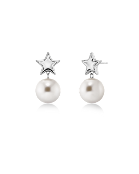 Astra Earrings Pearl For teenager Silver