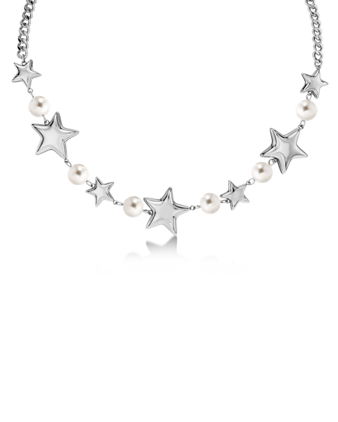 Astra Necklace Pearl For teenager Silver