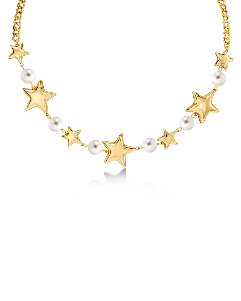 Astra Necklace Pearl Gold necklaces Gold
