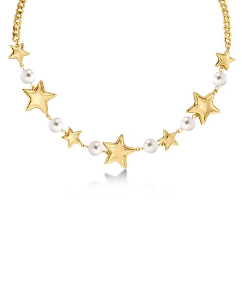 Astra Necklace Pearl For teenager Guld
