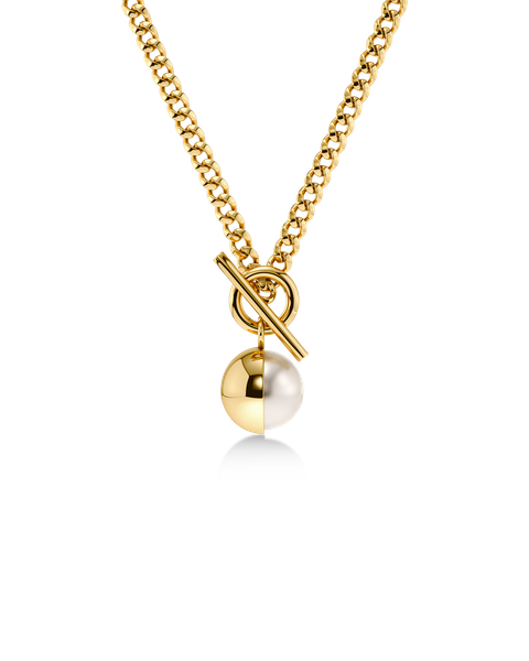 Eclipse Necklace L Gold necklaces Guld