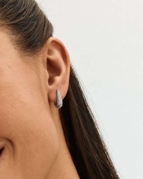Crest Sparkle Hoops S Jewellery Silver