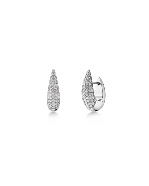 Crest Sparkle Hoops S Jewellery Silver