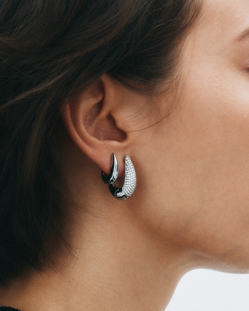 Crest Sparkle Hoops L Hoops Silver