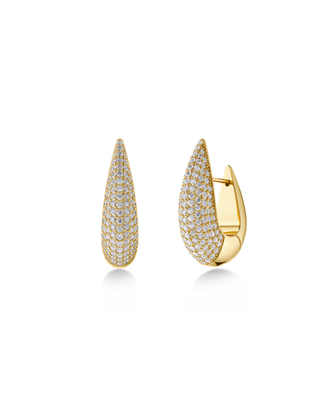 Crest Sparkle Hoops L Gold earrings Guld
