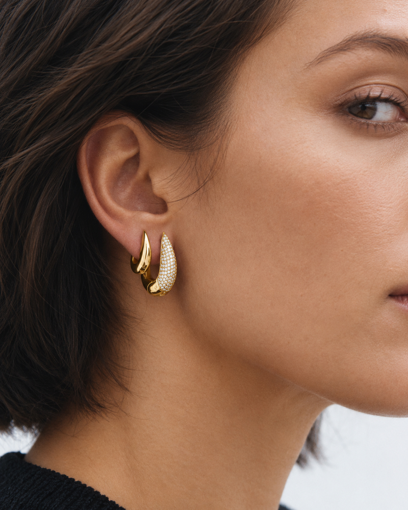 Crest Sparkle Hoops L Hoops Gold