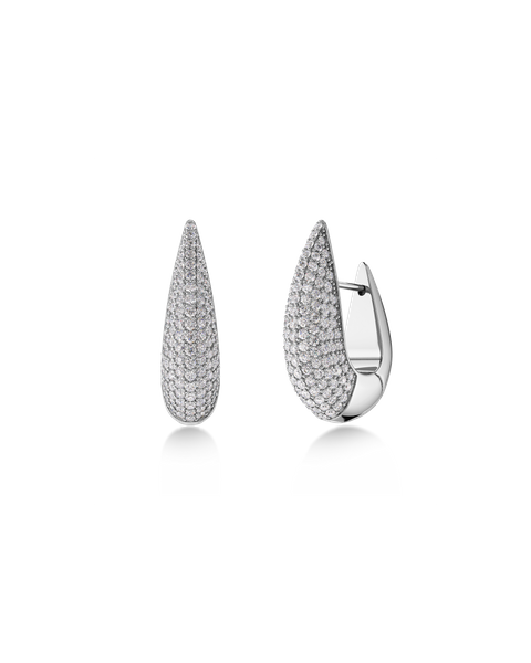 Crest Sparkle Hoops L Jewellery Silver