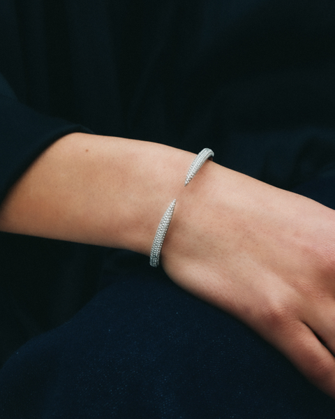 Crest Sparkle Bangle Jewellery Silver