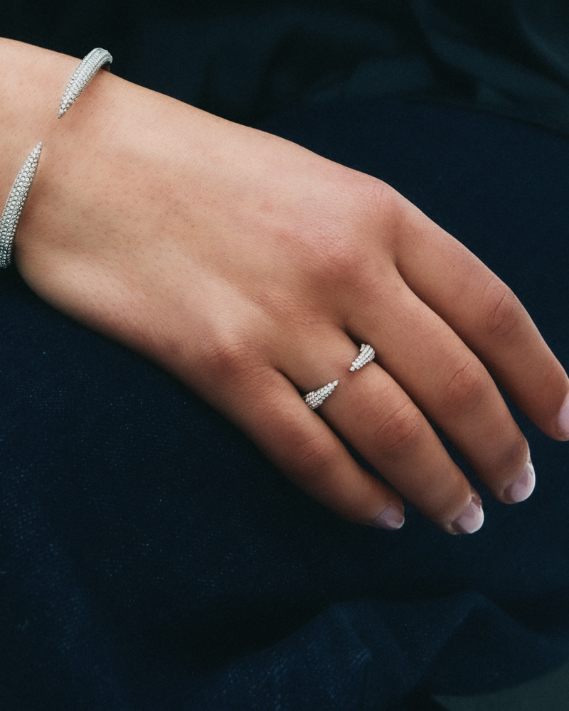 Crest Sparkle Ring Silver rings Silver