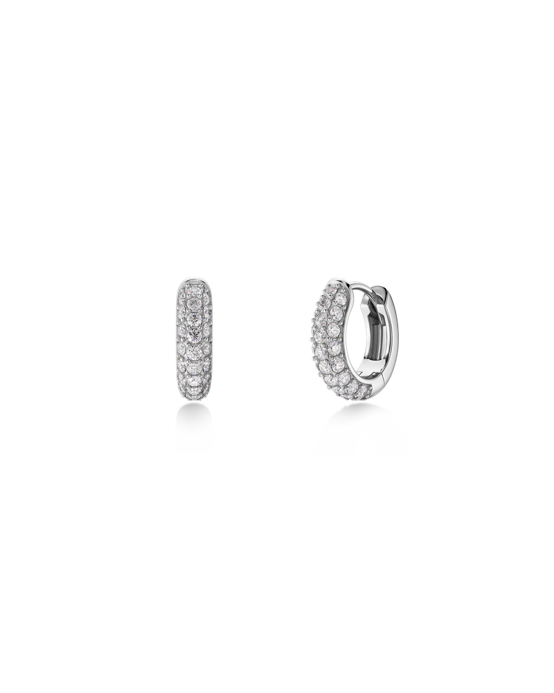 Luxe Sparkle Hoops S Hoops Silver