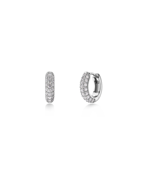 Luxe Sparkle Hoops S Jewellery Silver