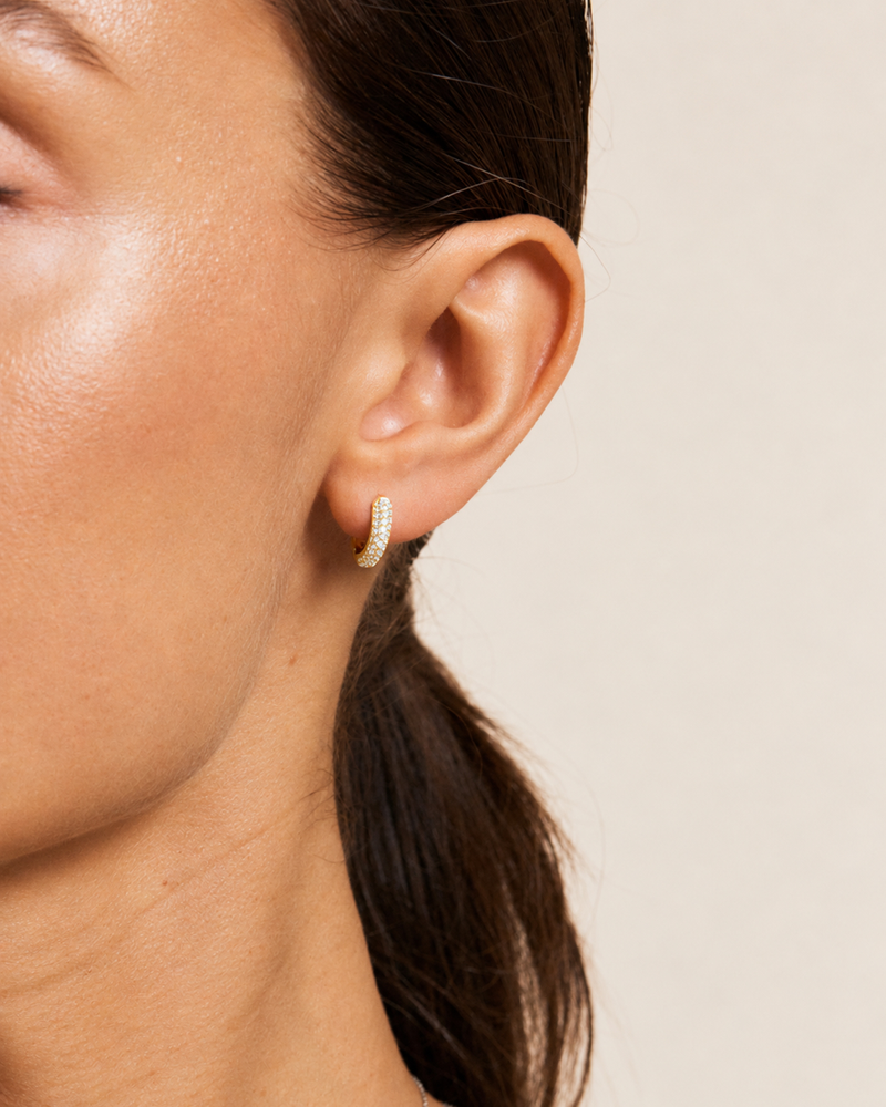 Luxe Sparkle Hoops S Hoops Gold