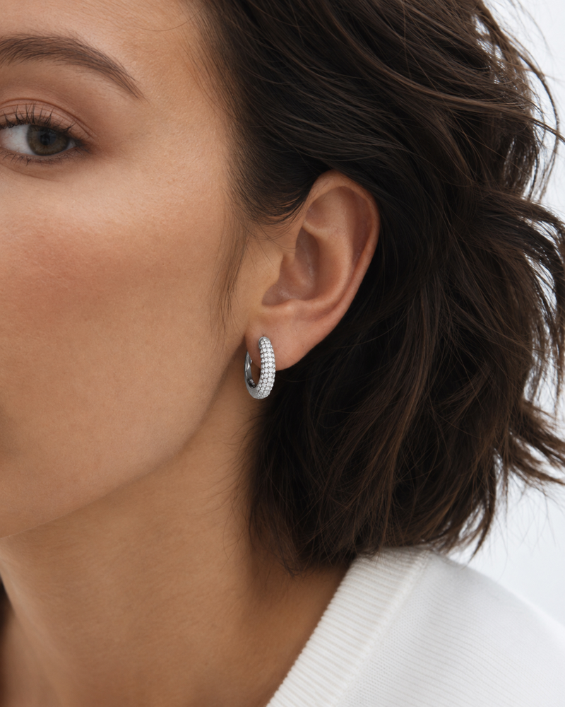 Luxe Sparkle Hoops L Hoops Gold