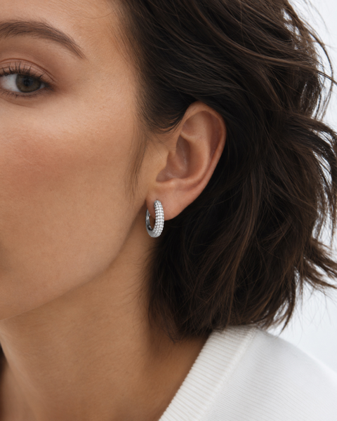 Luxe Sparkle Hoops L Gold earrings Guld