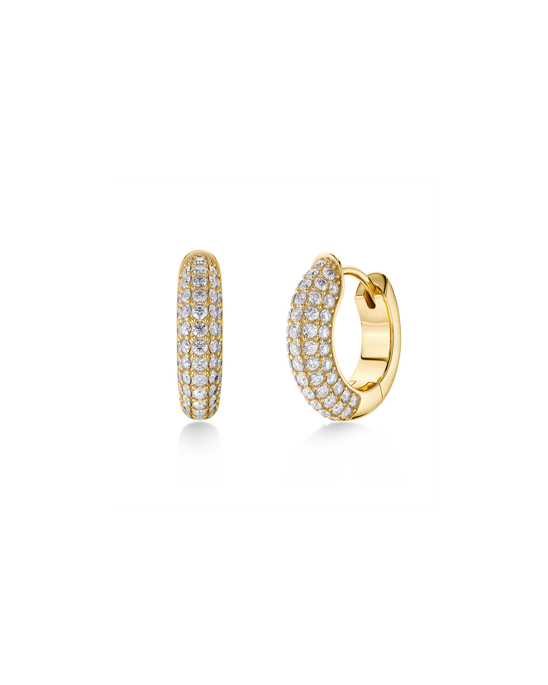 Luxe Sparkle Hoops L Hoops Gold
