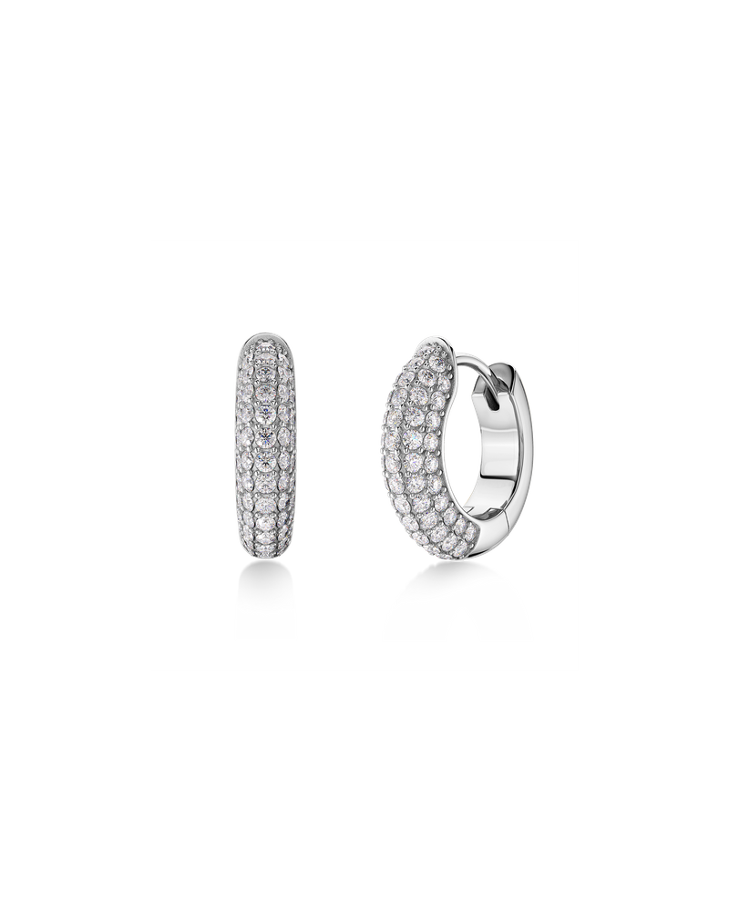 Luxe Sparkle Hoops L Hoops Silver