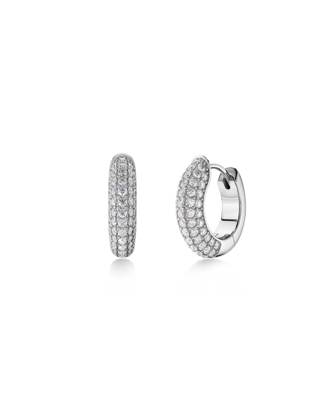 Luxe Sparkle Hoops L Jewellery Silver