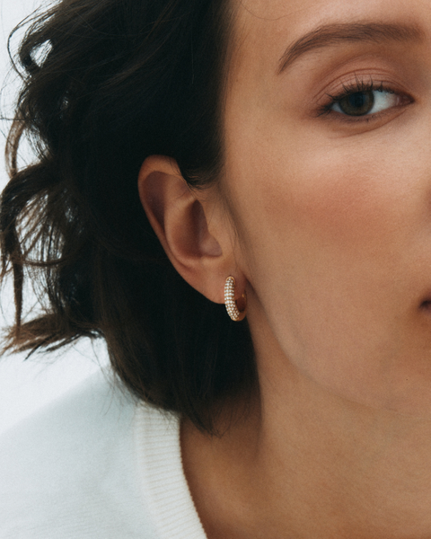Luxe Sparkle Hoops L Jewellery Silver