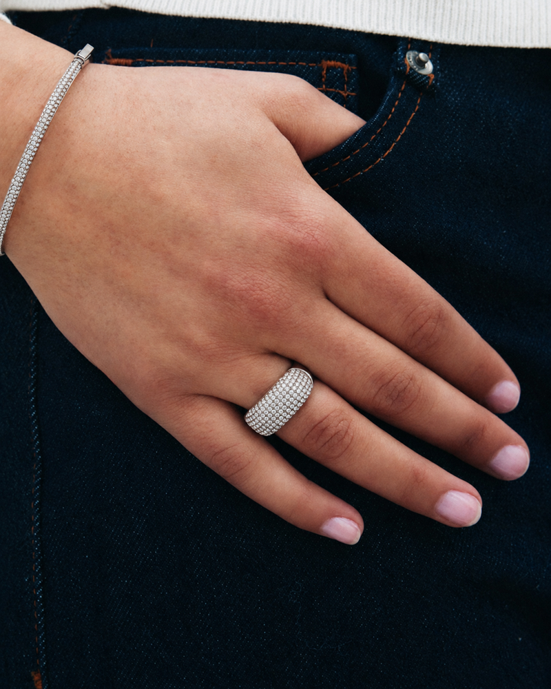 Luxe Sparkle Ring Maxi Silver rings Silver